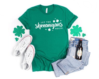 St. Patrick's Day Shirt, Let The Shenanigans Begin Shirt, St Patrick's Day Tee - image1